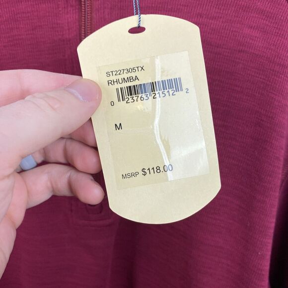 Tommy Bahama sweater Mens m red long sleeve 1/4 zip NWT MSRP $118 - Picture 3 of 10